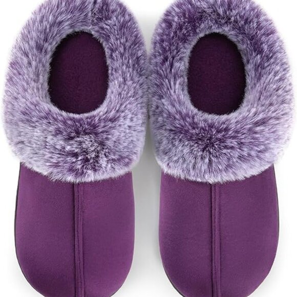 Shoes - Women's Moccasins Faux Fur Trim Memory Foam Slippers(BRAND NEW)